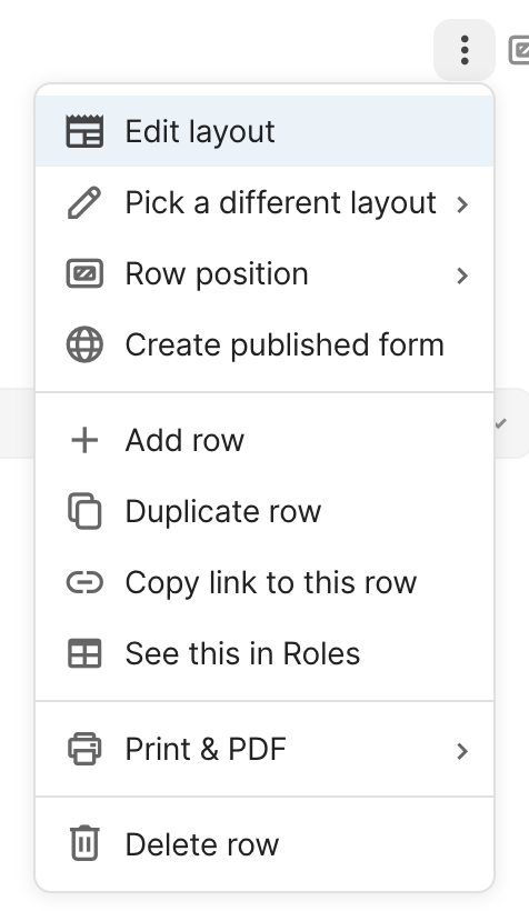 Options from Coda to change table layout